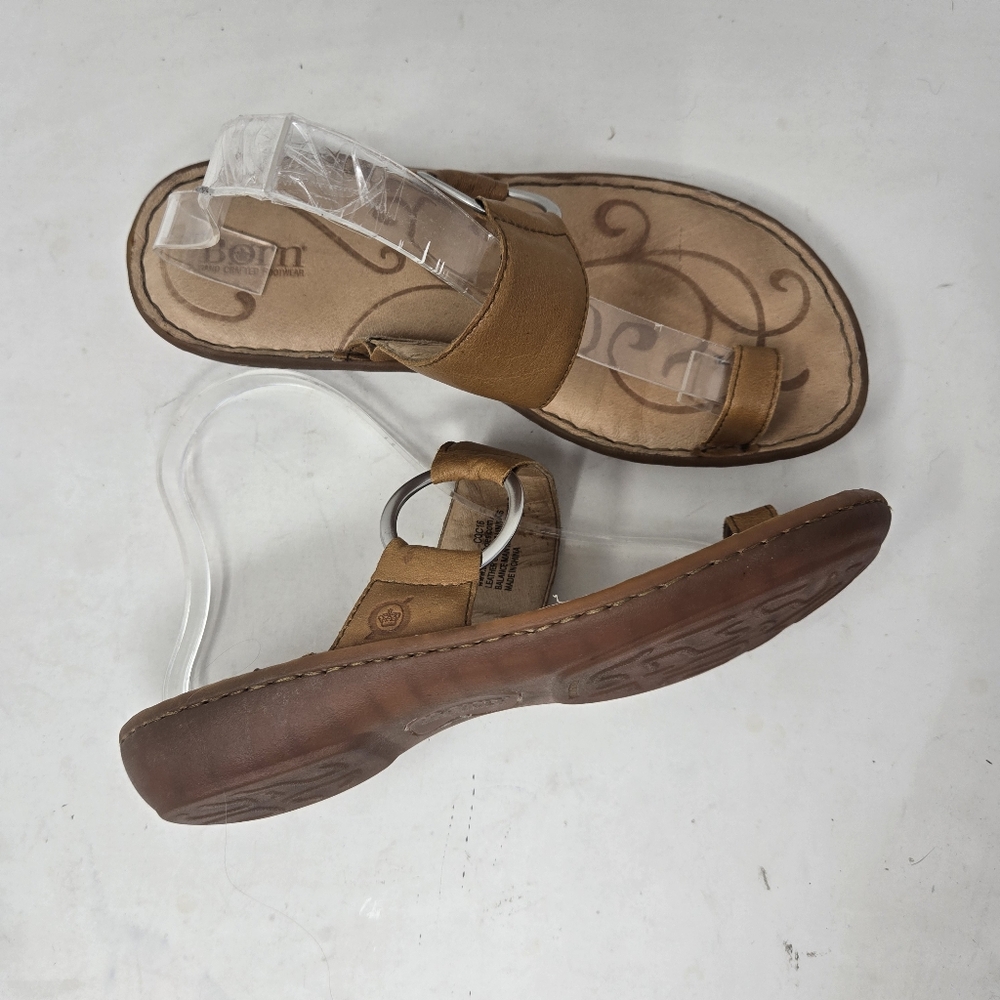 Born Leather Slip On Toe Ring Sandals Women's Size 9M